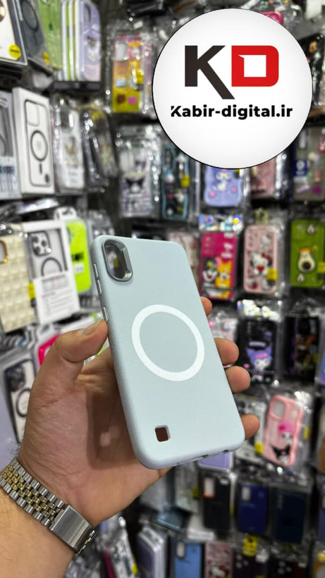 قاب گوشی Galaxy A10 / M10 سامسونگ لدر دیزاین SOFT Lether Design سیلیکونی طرح مگ سیف آبی کبریتی