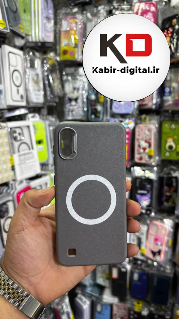 قاب گوشی Galaxy A10 / M10 سامسونگ لدر دیزاین SOFT Lether Design سیلیکونی طرح مگ سیف طوسی