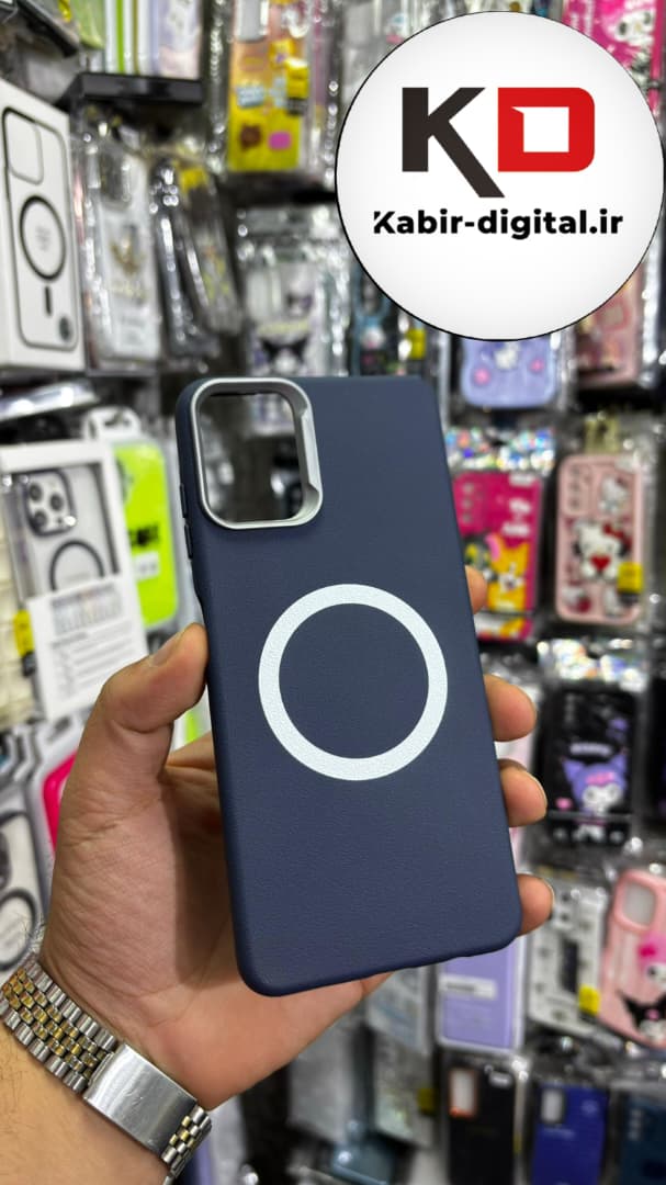 قاب گوشی Galaxy A06 سامسونگ لدر دیزاین SOFT Lether Design سیلیکونی طرح مگ سیف سرمه ایی