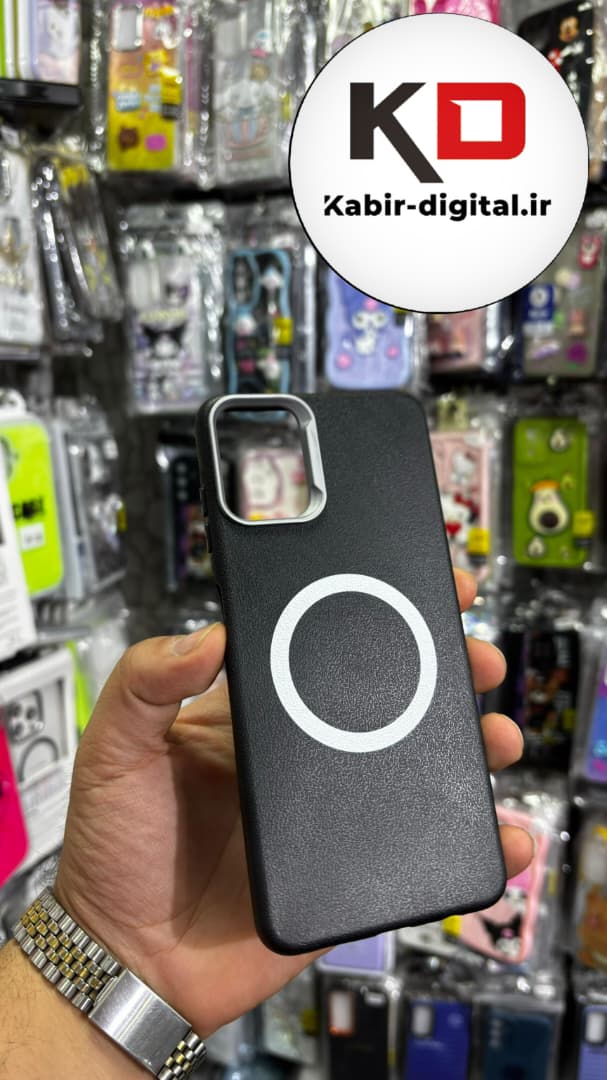 قاب گوشی Galaxy A06 سامسونگ لدر دیزاین SOFT Lether Design سیلیکونی طرح مگ سیف مشکی
