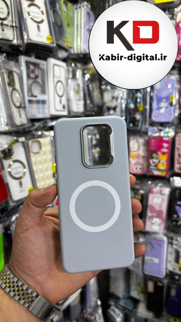 قاب گوشی Redmi 9 شیائومی لدر دیزاین SOFT Lether Design سیلیکونی طرح مگ سیف آبی