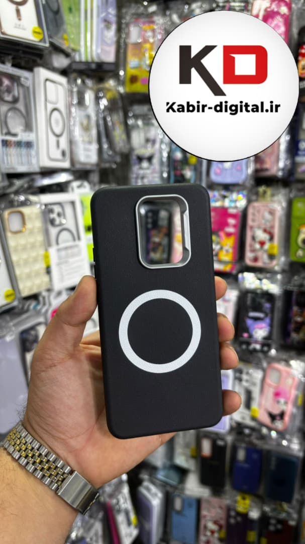 قاب گوشی Redmi 9 شیائومی لدر دیزاین SOFT Lether Design سیلیکونی طرح مگ سیف مشکی