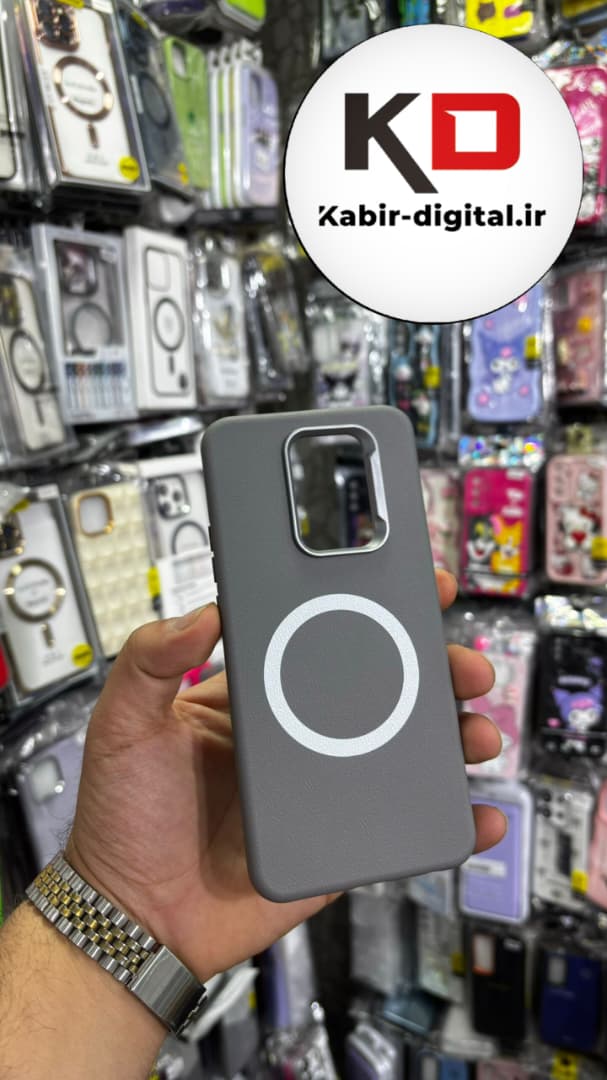 قاب گوشی Redmi 9 شیائومی لدر دیزاین SOFT Lether Design سیلیکونی طرح مگ سیف طوسی