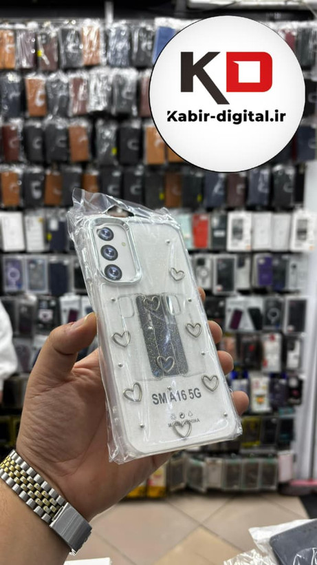 قاب گوشی Galaxy A16/A26 /A17 سامسونگ لاکچری شفاف رزینی طرح شاین لنز کرومی طرح قلب