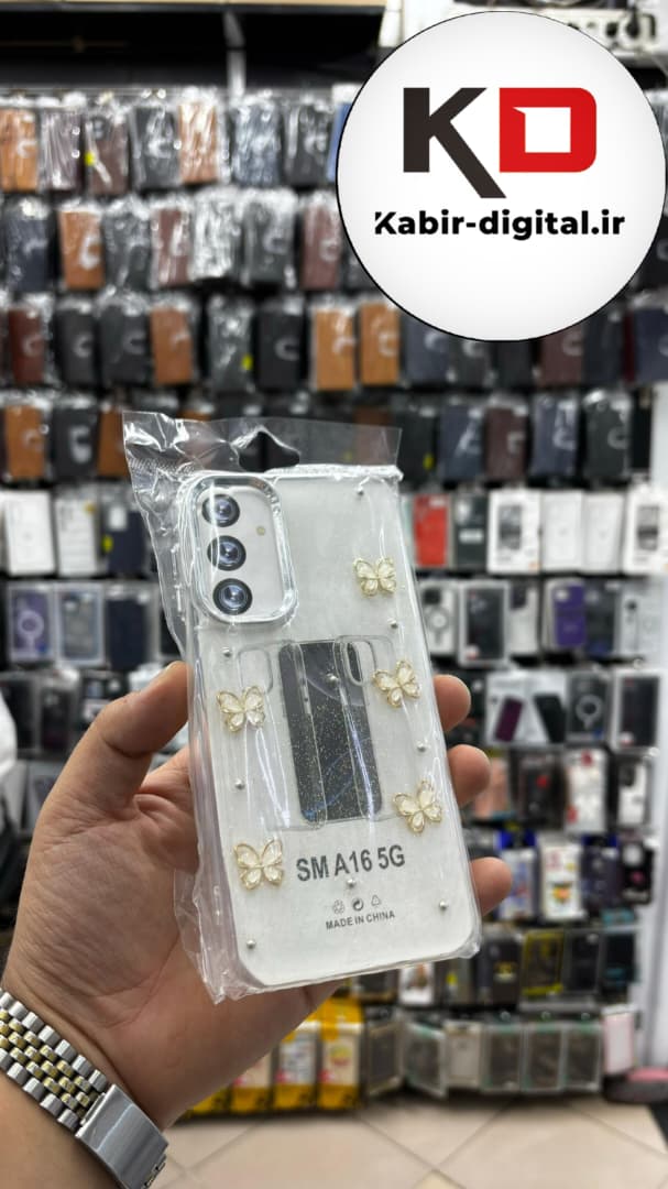 قاب گوشی Galaxy A16/A26 / A17 سامسونگ لاکچری شفاف رزینی طرح شاین لنز کرومی طرح پروانه