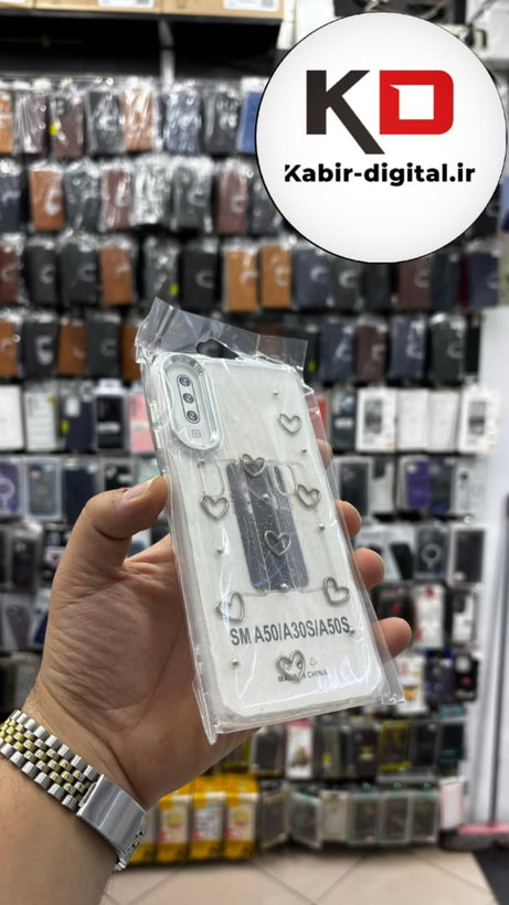 قاب گوشی Galaxy A50/A50s/A30s سامسونگ لاکچری شفاف رزینی طرح شاین لنز کرومی طرح قلب