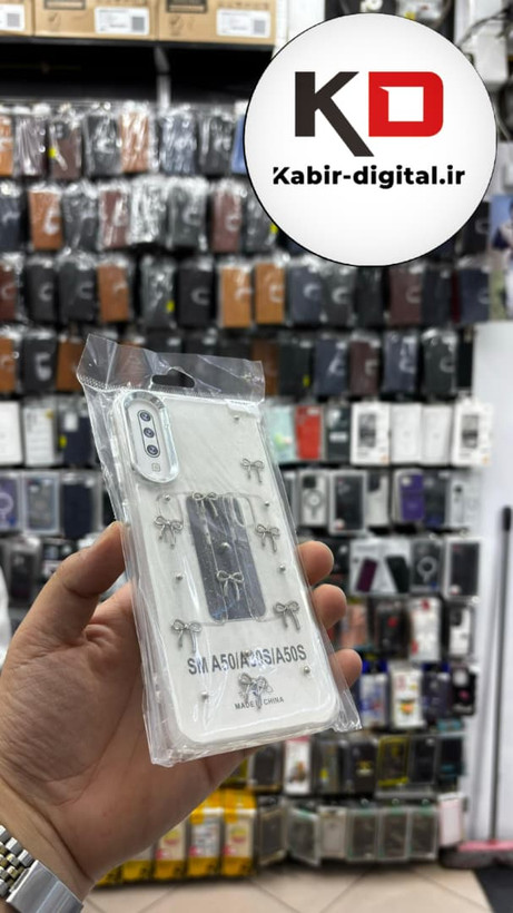 قاب گوشی Galaxy A50/A50s/A30s سامسونگ لاکچری شفاف رزینی طرح شاین لنز کرومی طرح پاپیون