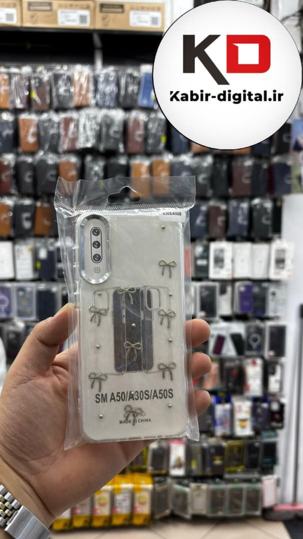 قاب گوشی Galaxy A50/A50s/A30s سامسونگ لاکچری شفاف رزینی طرح شاین لنز کرومی طرح پاپیون