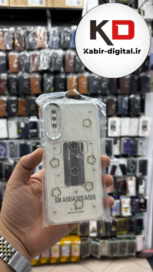 قاب گوشی Galaxy A50/A50s/A30s سامسونگ لاکچری شفاف رزینی طرح شاین لنز کرومی طرح ستاره