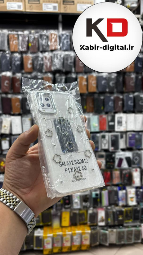 قاب گوشی Galaxy A12/M12/F12 سامسونگ لاکچری شفاف رزینی طرح شاین لنز کرومی طرح ستاره