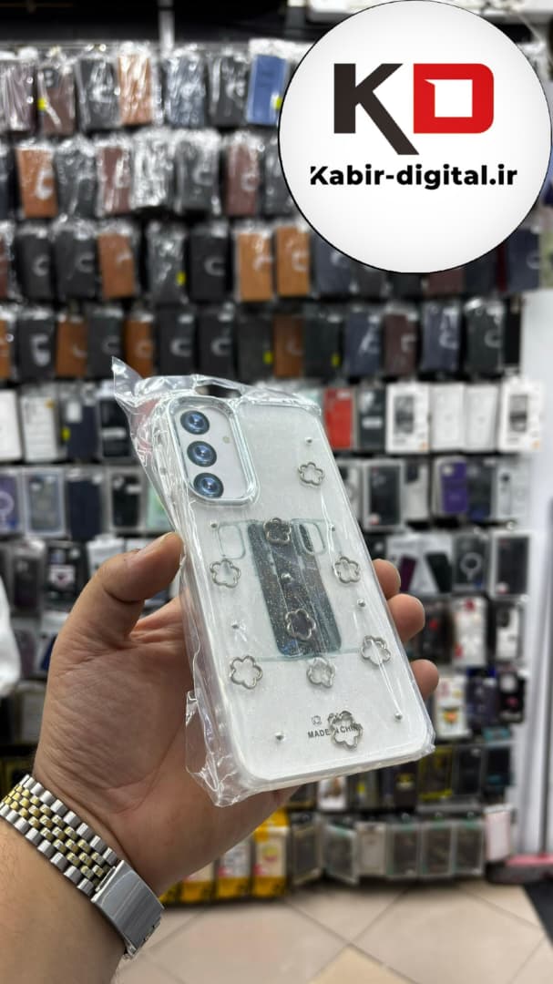 قاب گوشی Galaxy A54 سامسونگ لاکچری شفاف رزینی طرح شاین لنز کرومی طرح ستاره