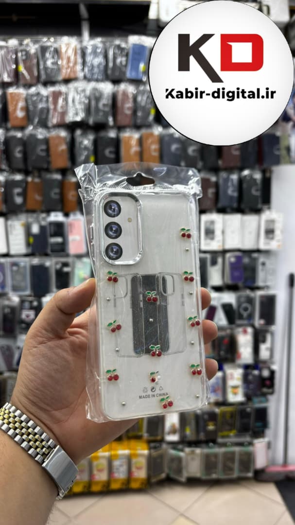 قاب گوشی Galaxy A15/A25/A24 سامسونگ لاکچری شفاف رزینی طرح شاین لنز کرومی طرح گیلاس