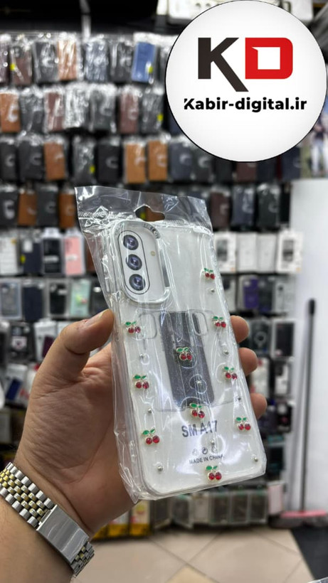 قاب گوشی Galaxy A17 سامسونگ لاکچری شفاف رزینی طرح شاین لنز کرومی طرح گیلاس