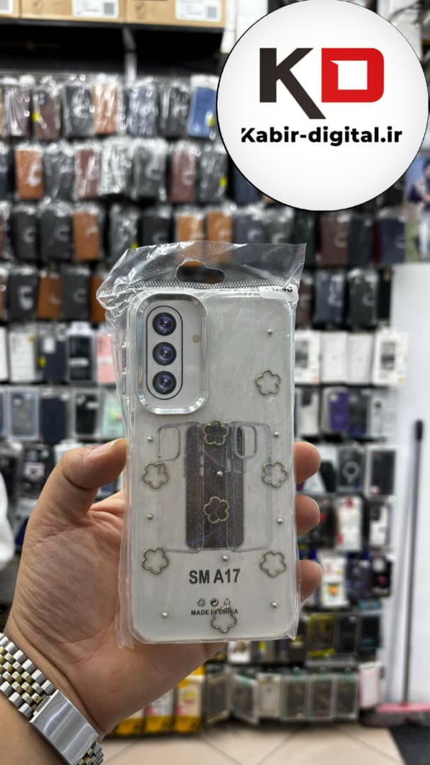 قاب گوشی Galaxy A17 سامسونگ لاکچری شفاف رزینی طرح شاین لنز کرومی طرح ستاره