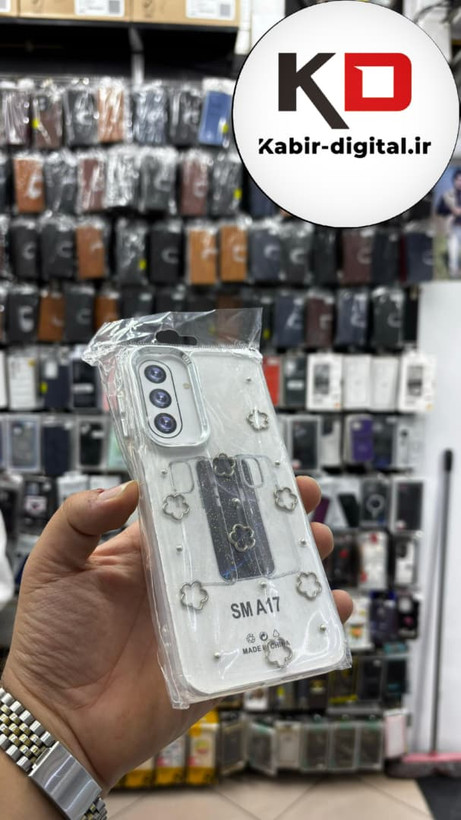 قاب گوشی Galaxy A17 سامسونگ لاکچری شفاف رزینی طرح شاین لنز کرومی طرح ستاره