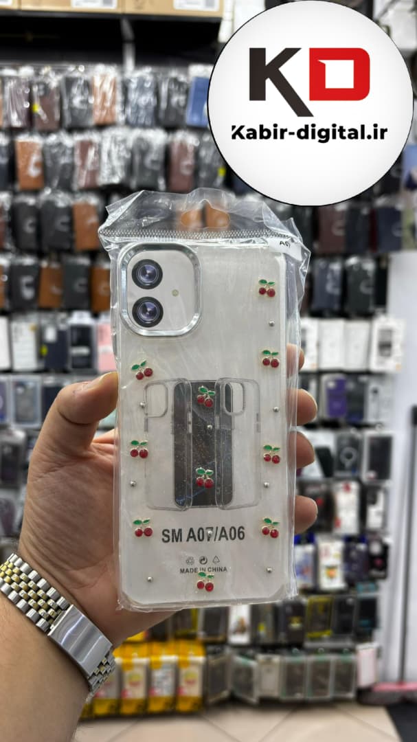 قاب گوشی Galaxy A07 / A06 سامسونگ لاکچری شفاف رزینی طرح شاین لنز کرومی طرح گیلاس