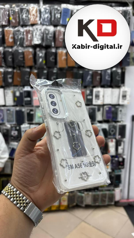 قاب گوشی Galaxy A56 / A36 سامسونگ لاکچری شفاف رزینی طرح شاین لنز کرومی طرح ستاره
