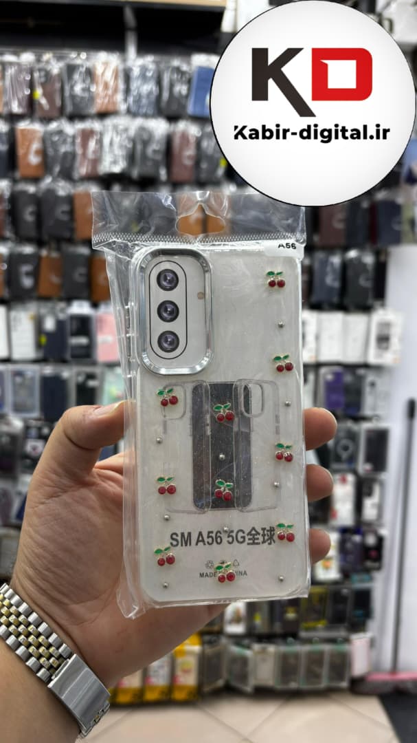 قاب گوشی Galaxy A56 / A36 سامسونگ لاکچری شفاف رزینی طرح شاین لنز کرومی طرح گیلاس