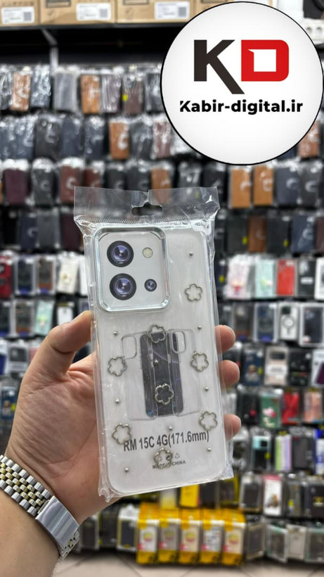 قاب گوشی Redmi 15c / POCO C85 شیائومی لاکچری شفاف رزینی طرح شاین لنز کرومی طرح ستاره
