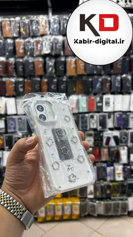 قاب گوشی iPhone 17 آیفون لاکچری شفاف رزینی طرح شاین لنز کرومی طرح ستاره