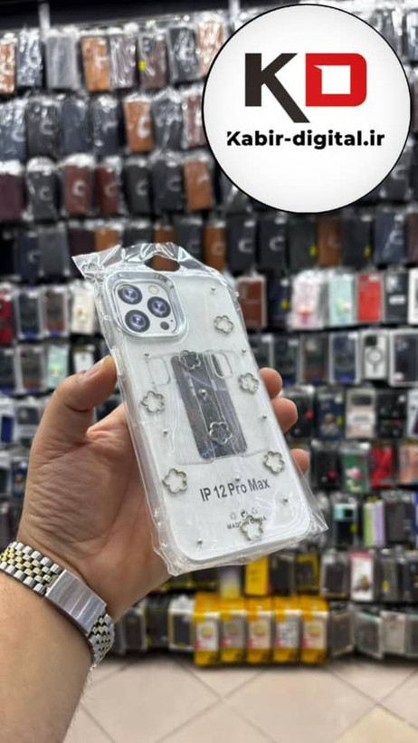 قاب گوشی iPhone 12 Pro Max آیفون لاکچری شفاف رزینی طرح شاین لنز کرومی طرح ستاره