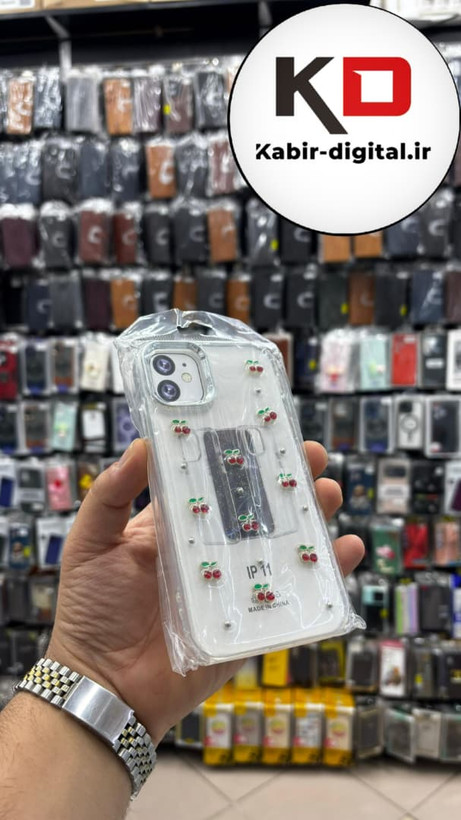 قاب گوشی iPhone 11 آیفون لاکچری شفاف رزینی طرح شاین لنز کرومی طرح گیلاس