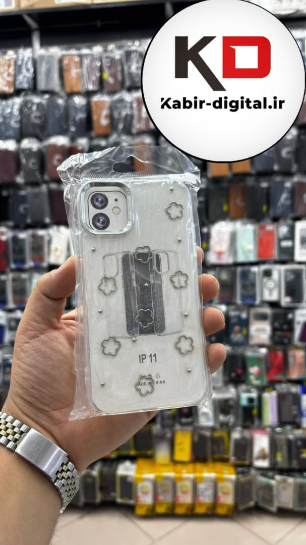 قاب گوشی iPhone 11 آیفون لاکچری شفاف رزینی طرح شاین لنز کرومی طرح ستاره