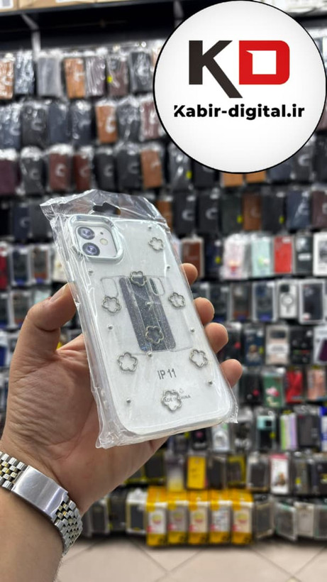 قاب گوشی iPhone 11 آیفون لاکچری شفاف رزینی طرح شاین لنز کرومی طرح ستاره