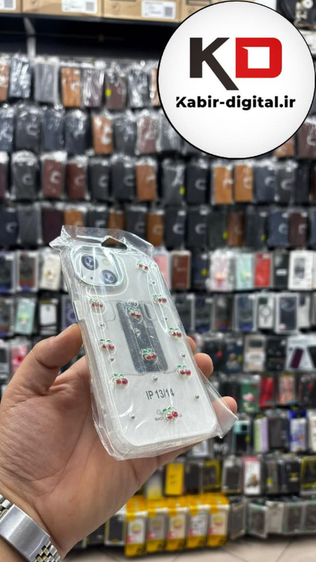 قاب گوشی iPhone 13/14/15 آیفون لاکچری شفاف رزینی طرح شاین لنز کرومی طرح گیلاس