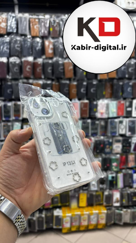 قاب گوشی iPhone 13/14/15 آیفون لاکچری شفاف رزینی طرح شاین لنز کرومی طرح ستاره