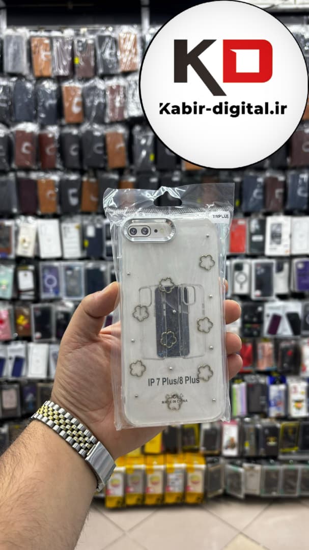 قاب گوشی iPhone 7 Plus / 8 plus آیفون لاکچری شفاف رزینی طرح شاین لنز کرومی طرح ستاره