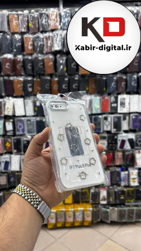 قاب گوشی iPhone 7 Plus / 8 plus آیفون لاکچری شفاف رزینی طرح شاین لنز کرومی طرح ستاره