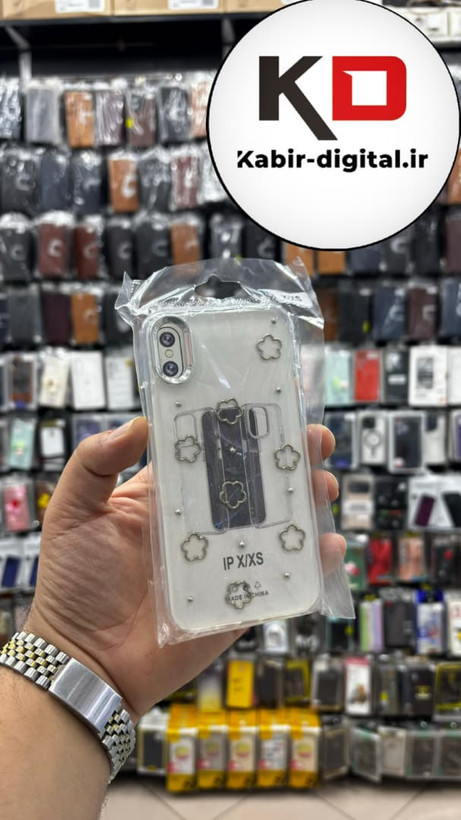قاب گوشی iPhone Xs / X آیفون لاکچری شفاف رزینی طرح شاین لنز کرومی طرح ستاره