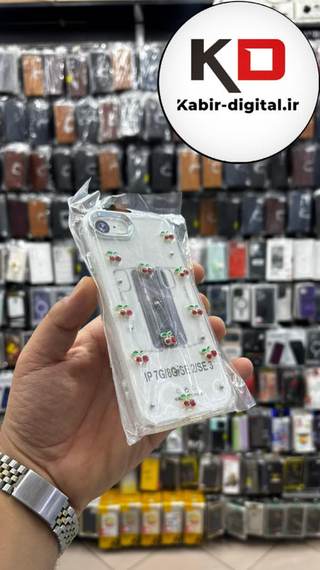 قاب گوشی iPhone 7 / 8 / SE آیفون لاکچری شفاف رزینی طرح شاین لنز کرومی طرح گیلاس