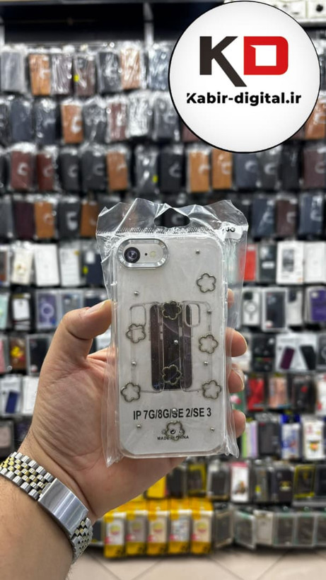 قاب گوشی iPhone 7 / 8 / SE آیفون لاکچری شفاف رزینی طرح شاین لنز کرومی طرح ستاره