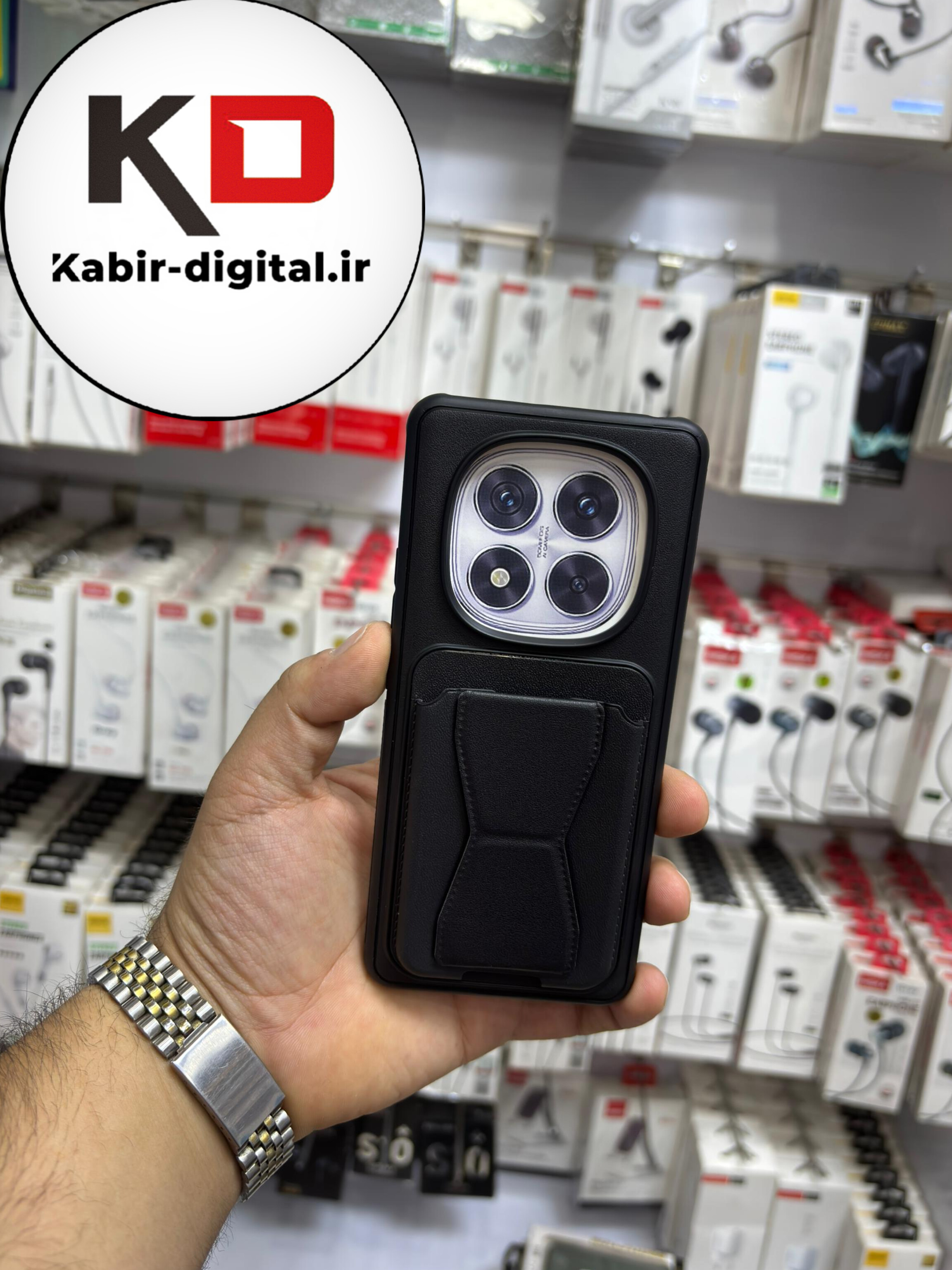 قاب گوشی Redmi Note 14 Pro 4G /Note 14 Pro 5G / Note 14 Pro Plus/ POCO X7 شیائومی چرمی جاکارتی استندشو  اورجینال مشکی