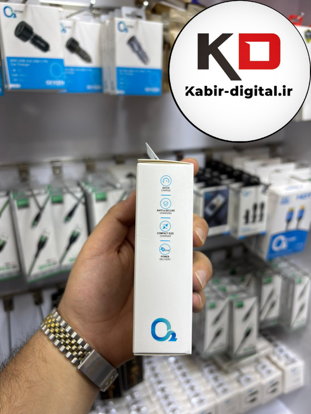 شارژر فندکی اکسیژن مدل AC-06 ظرفیت 48 وات دو پورت فست شارژ