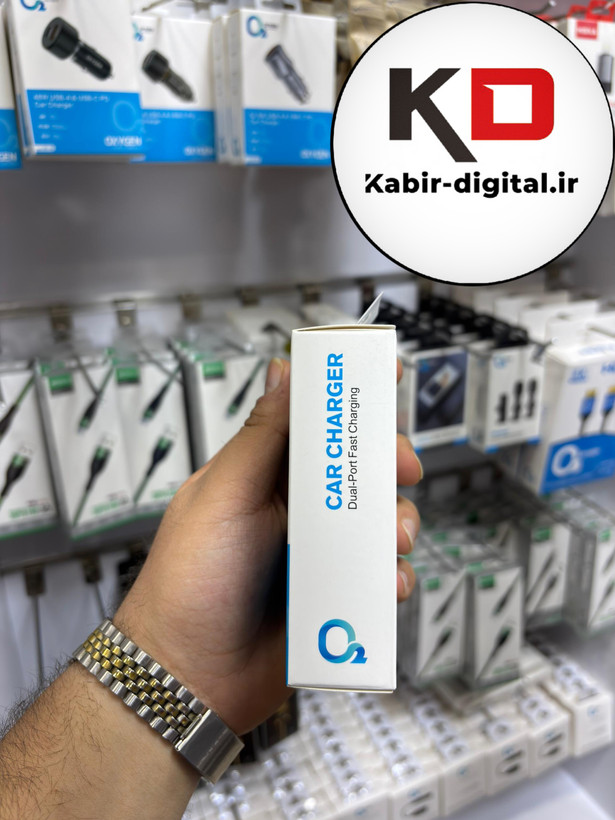 شارژر فندکی اکسیژن مدل AC-06 ظرفیت 48 وات دو پورت فست شارژ