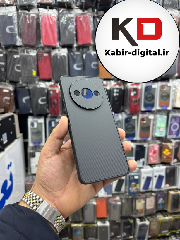 قاب گوشی Redmi A3 / Redmi A3x شیائومی Hatching Case سیلیکونی طرح هاشور ایربگ دار محافظ لنز دار مشکی