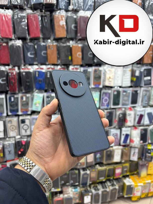 قاب گوشی Redmi A3 / Redmi A3x شیائومی Hatching Case سیلیکونی طرح هاشور ایربگ دار محافظ لنز دار سرمه ای