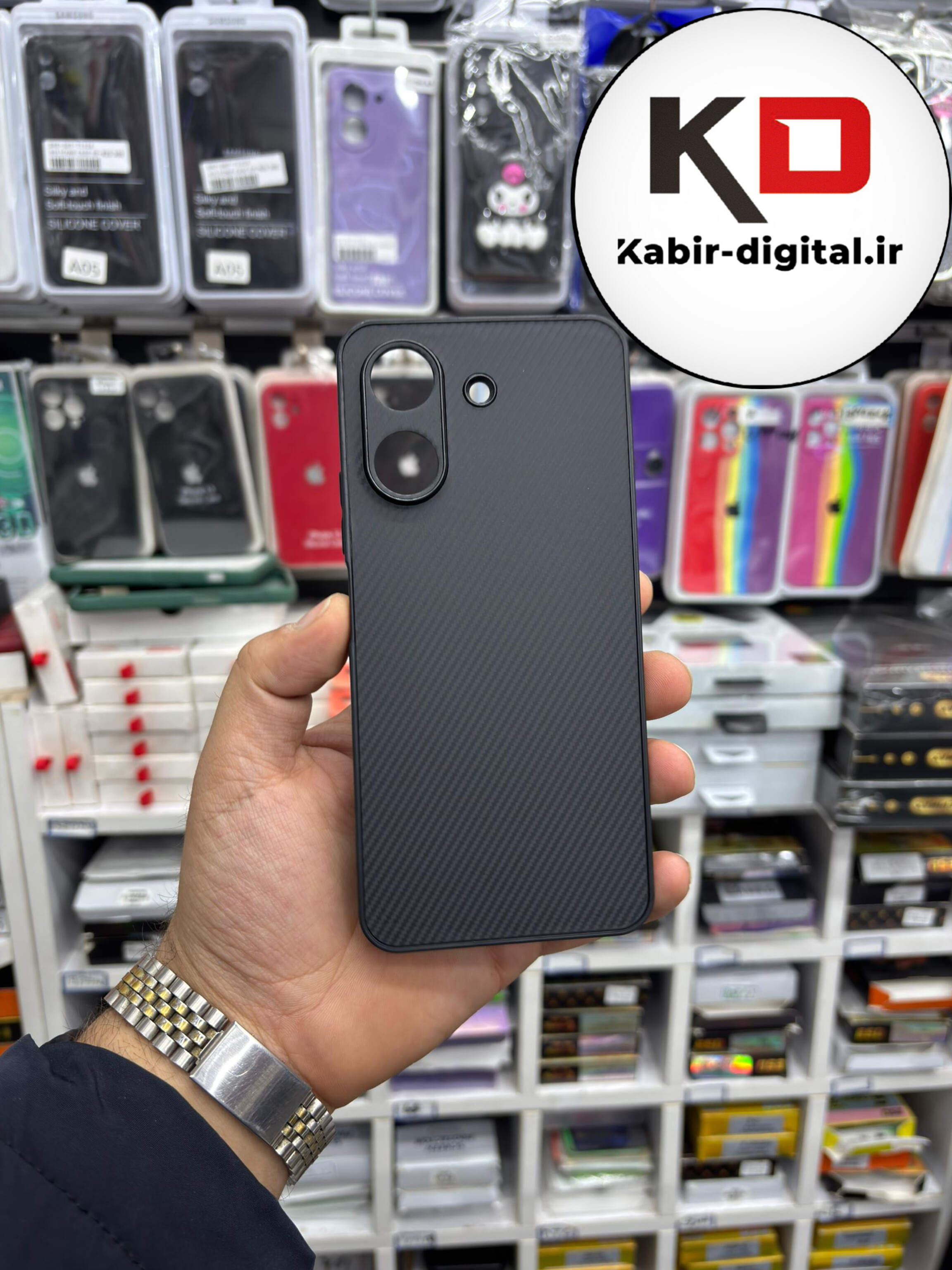 قاب گوشی Redmi 13C / POCO C65   شیائومی Hatching Case سیلیکونی طرح هاشور ایربگ دار محافظ لنز دار مشکی