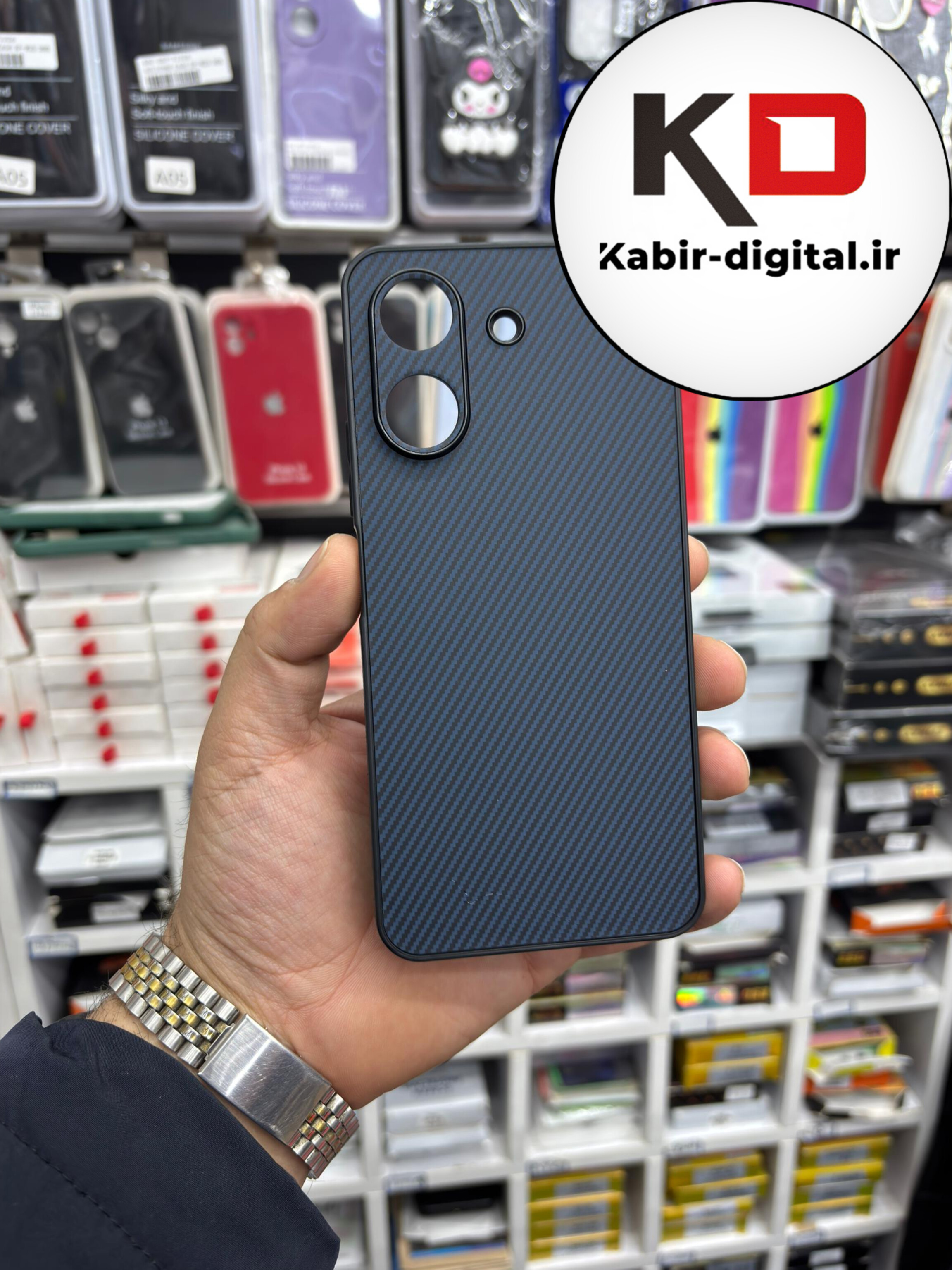 قاب گوشی Redmi 13C / POCO C65   شیائومی Hatching Case سیلیکونی طرح هاشور ایربگ دار محافظ لنز دار سرمه ای