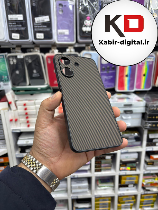 قاب گوشی Redmi 13C / POCO C65 شیائومی Hatching Case سیلیکونی طرح هاشور ایربگ دار محافظ لنز دار