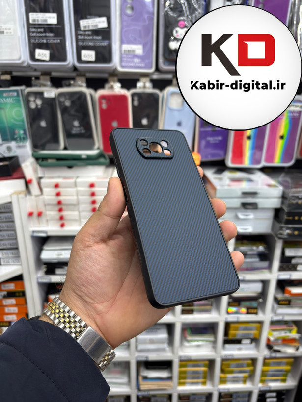 قاب گوشی POCO X3 / POCO X3 Pro شیائومی Hatching Case سیلیکونی طرح هاشور ایربگ دار محافظ لنز دار سرمه ای