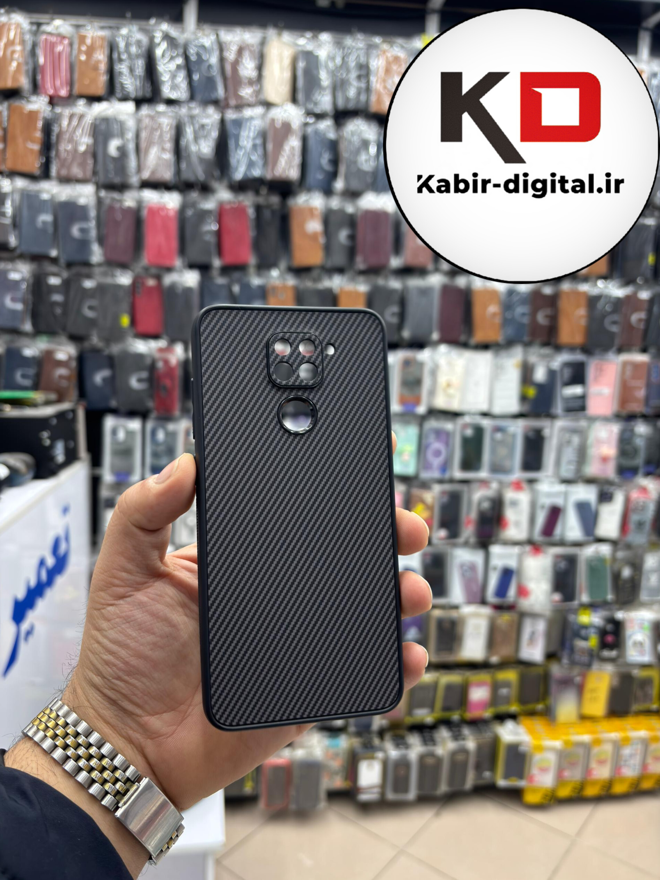 قاب گوشی Note 9 شیائومی Hatching Case سیلیکونی طرح هاشور ایربگ دار محافظ لنز دار مشکی