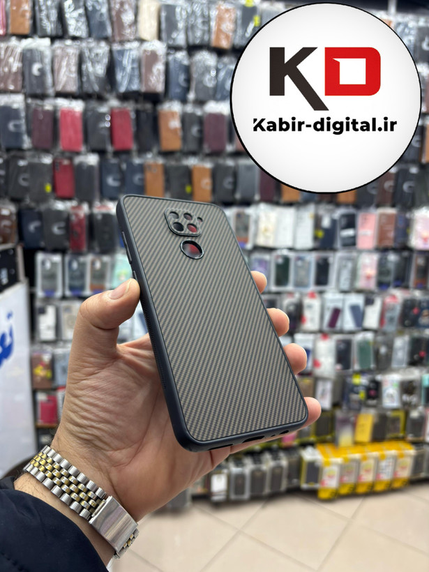 قاب گوشی Note 9 شیائومی Hatching Case سیلیکونی طرح هاشور ایربگ دار محافظ لنز دار