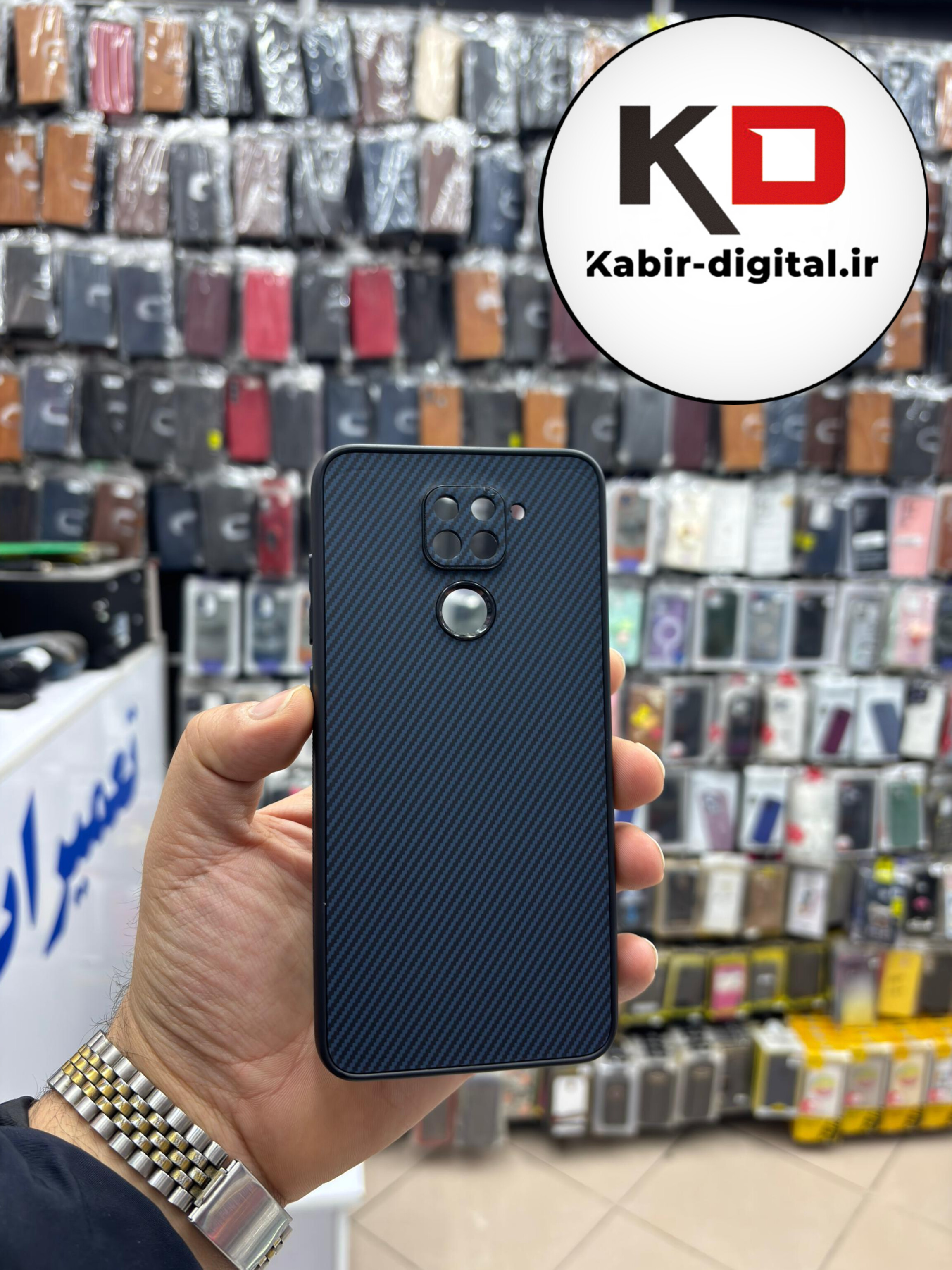 قاب گوشی Note 9 شیائومی Hatching Case سیلیکونی طرح هاشور ایربگ دار محافظ لنز دار سرمه ای