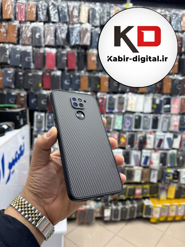 قاب گوشی Note 9 شیائومی Hatching Case سیلیکونی طرح هاشور ایربگ دار محافظ لنز دار