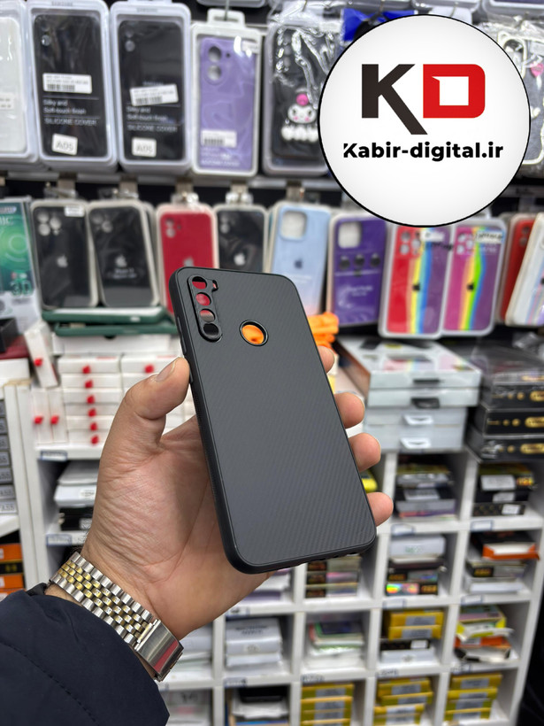قاب گوشی Note 8 شیائومی Hatching Case سیلیکونی طرح هاشور ایربگ دار محافظ لنز دار مشکی
