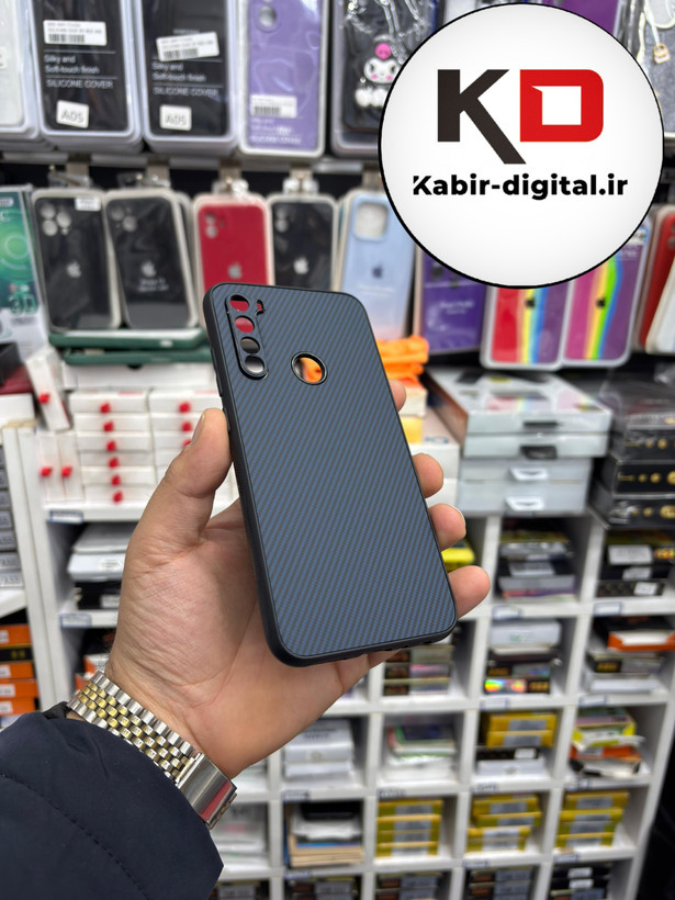 قاب گوشی Note 8 شیائومی Hatching Case سیلیکونی طرح هاشور ایربگ دار محافظ لنز دار سرمه ای